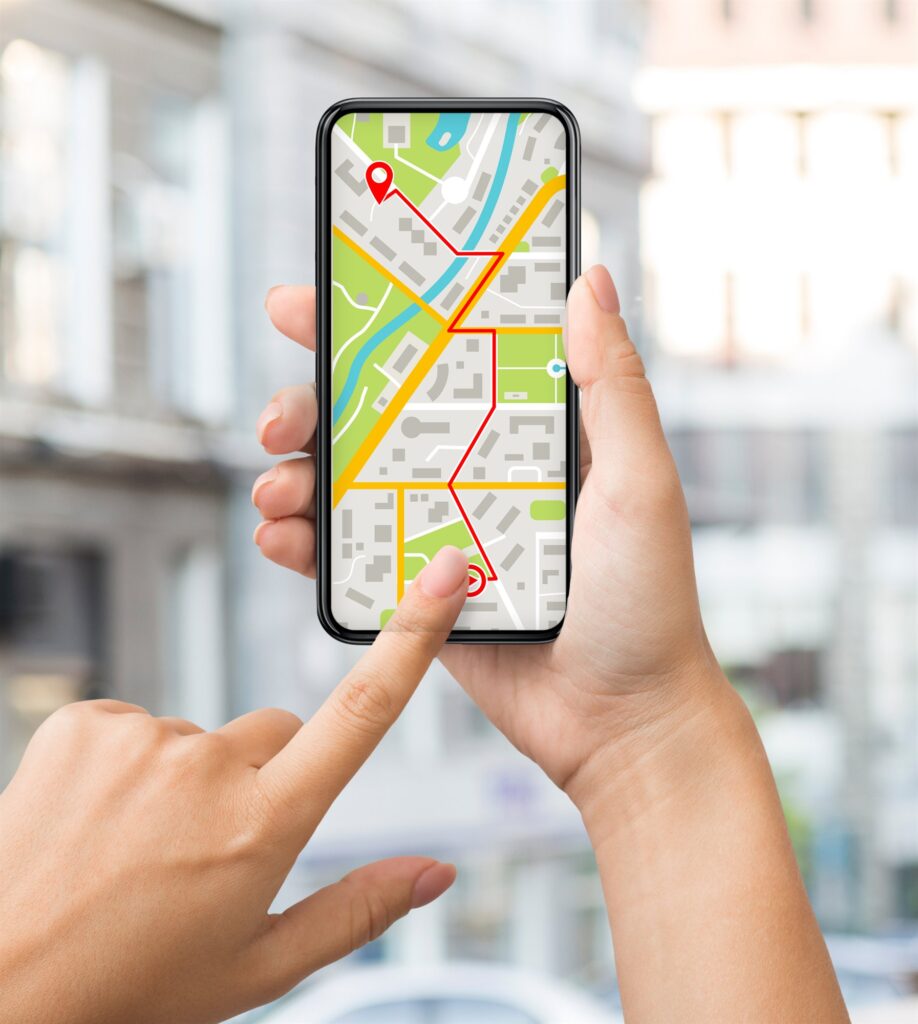 Référencement local Bourg-en-Bresse : recherche d’une entreprise locale sur une carte, sur smartphone